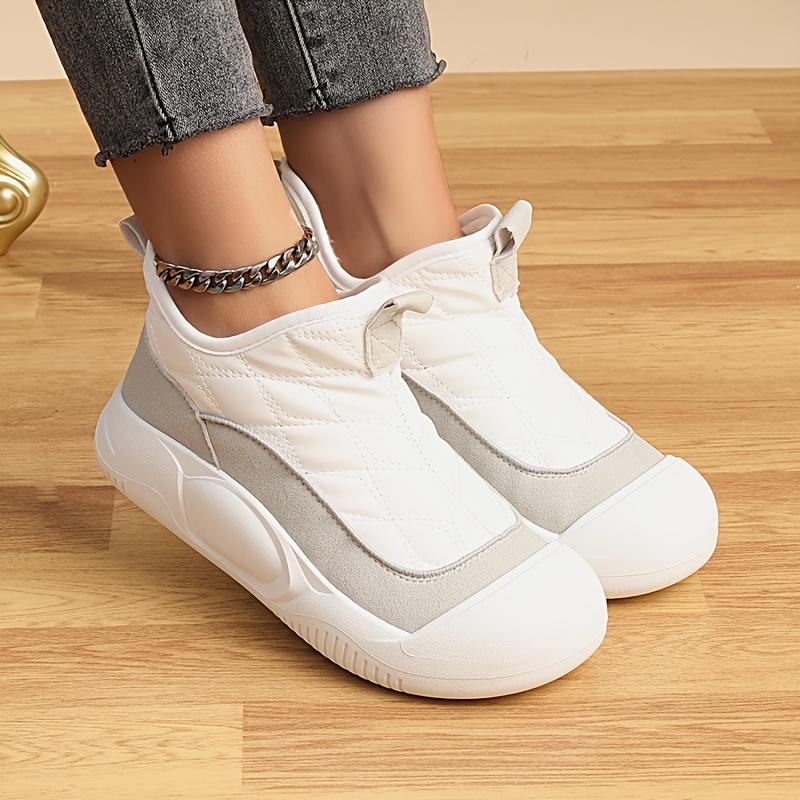 Women's Fleece and Thickened Snow Boots, Casual Anti-slip Ankle Boots