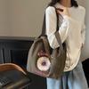 Large Capacity Shoulder Bag Women'S Fashion Embroidery Shopping Bag Donut Niche Environmental Protection Bag Commuter Messenger Bag Tide