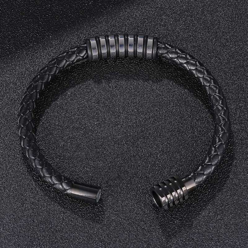 Fashion Rock Small Accessories Stainless Steel Men Leather Bracelet Classic Valentine's DayValentine's Day Gift
