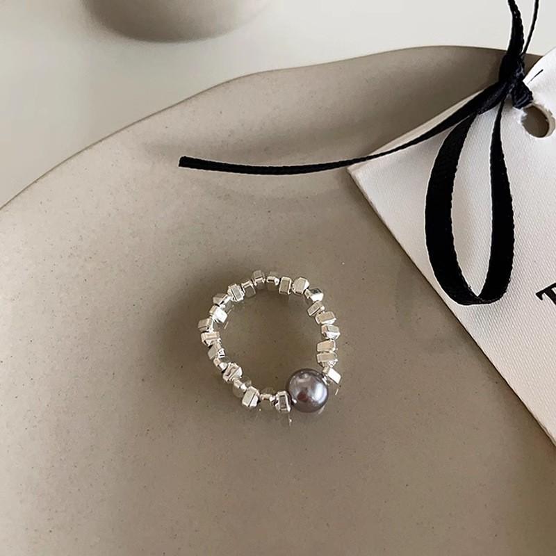Tourmaline Vintage Stylish Pearl Ring For Women Beautiful Geometric Design