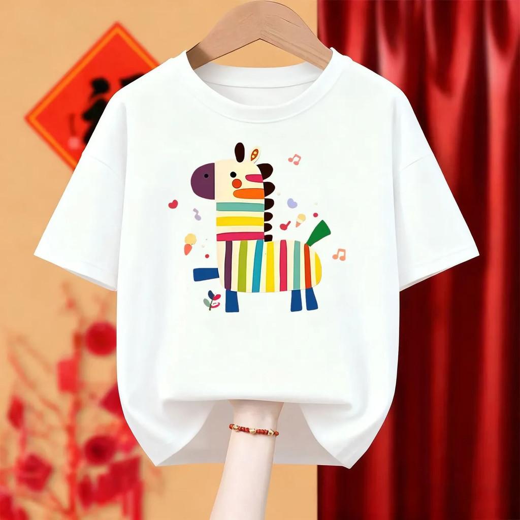 Children's T-shirt with Chinese New Year Short Sleeved Red T-shirt