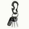 2Pcs Black Everyday Carry Multi Tool D Ring Carabiner with Bottle Opener Spring Hook for Outdoor Keys Gear Camping Hiking Tools
