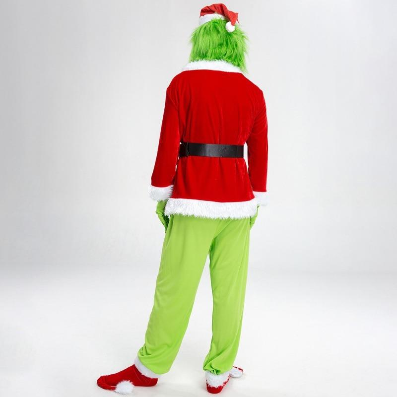 Christmas Costume Green Hair Monster in disguise Thief Monster Jay Grinch Costume, Neutral Santa Claus Costume