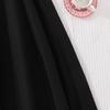 Modische Kleider für Mädchen: Elegantes Schwarz-Weiß Color-Blocking Spaghettiträgerkleid für Kinder, Frühling/Sommer