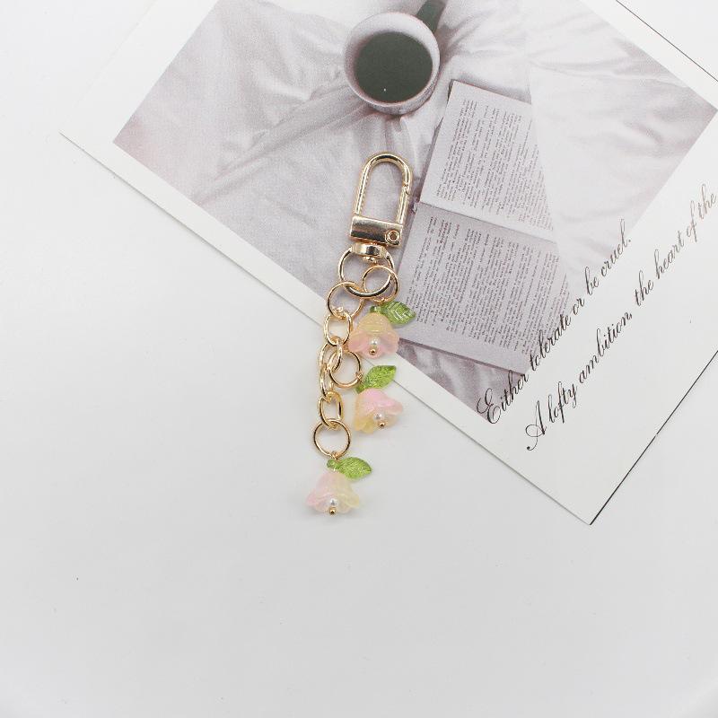 Lily of the Valley Colorful Flower Keychain Pendant - Sweet Girl Bag Accessory & Small Gift Ornament