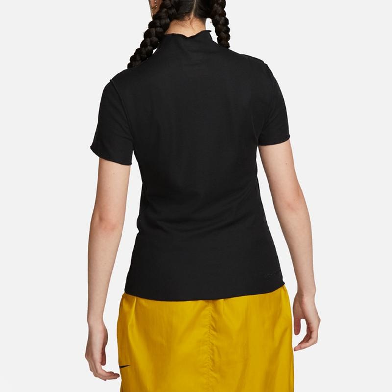 Nike Dri-Fit Tech Pack Adv Half High Neck Pullover Casual Round Neck Short Sleeve Drop Shoulder T-Shirt Women T-Shirt Black DQ6676-010