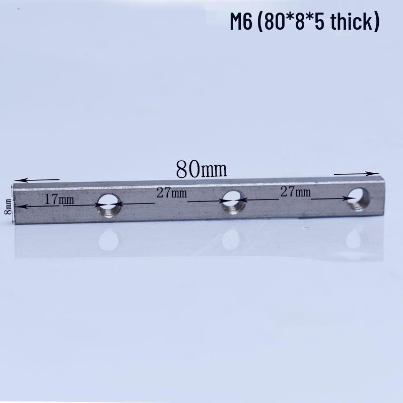 304 Stainless Steel Multi-hole Rectangular Nut for Aluminum Profiles, Square Double Hole, Available In Sizes M4, M5, M6