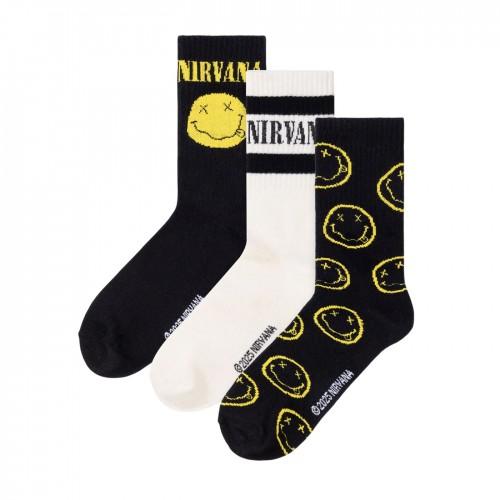 Nirvana Mens Logo Calf-Length Socks (Pack of 3)