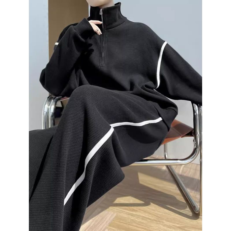 

Очень большой размер Свободный 150.00 кг Модные спортивные костюмы Мужские и женские Осенне-зимние Легче всего сочетать Скрывающий полноту Похудение Толстовка + Брюки Костюм Black [Upgraded Version]] L(40.00 kg-60.00 kg)