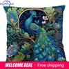 Nordic style peacock cat puppy oil painting print pillowcase x cm living room sofa cushion cover bedroom home decoration