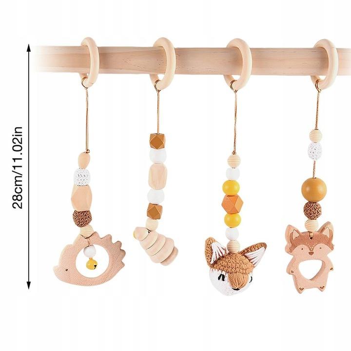 Zawieszki do Baby Gym stojak edukacyjny Lis brązowy 4 szt.