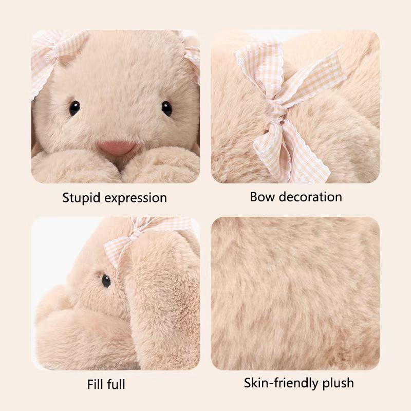 Jimny Rabbit Plush Toy Soft Stuffed Long Ears Bunny Doll Funny Baby'S Sleeping Companion Room Decor Girls Birthday Gift
