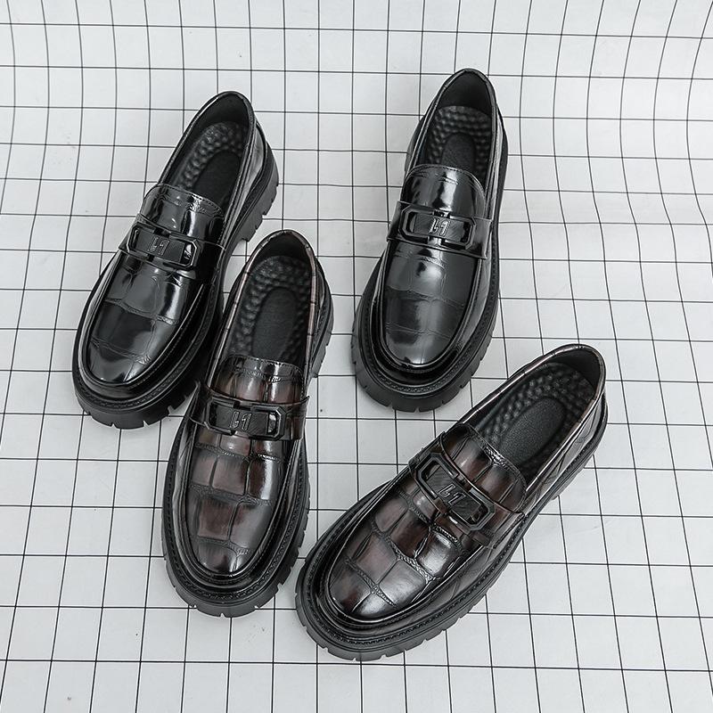 Foreign trade leather shoes men's business dress casual new Korean version trend British style hair stylist youth trendy shoes men