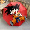 1 PC Automatic Folding Umbrella - Cute Cartoon Son Goku Pattern Portable Foldable Design With 8 Ribs Christmas Birthday Gifts
