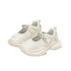 Children's Rhinestone Durian Sole Girls Hollow Running Shoes 2025 Spring Mesh Breathable Little Girl Light Sports Shoes