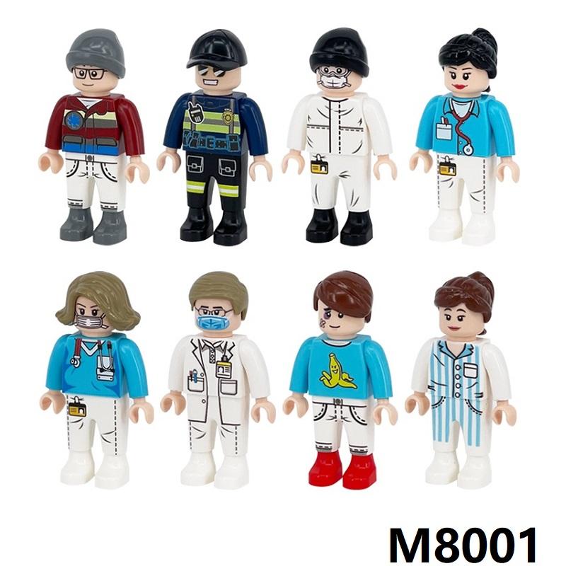 Doctors Nurses Patient City Police MOC 4.5cm People SWAT Building Blocks Figures Bricks Mini Toys for Boys Gift Toys No Playmobi