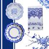 Chinese Style Blue and White Porcelain Paper Plates Cups Party Baby Shower Wedding Birthday Children Disposable Tableware Dish