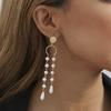 And Simple Elegant Asymmetric Faux Pearl Tassel Earrings For Women