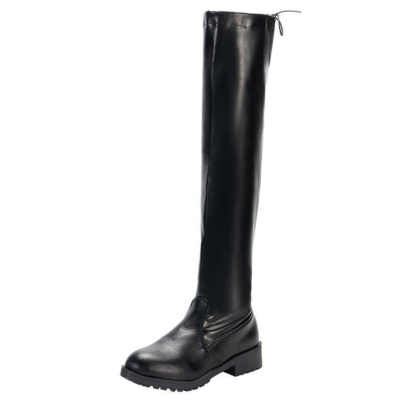 Trendy Women's Knee High Boots  Autumn and Winter New Style Square Heel Warm Long Leg Women's Boots
