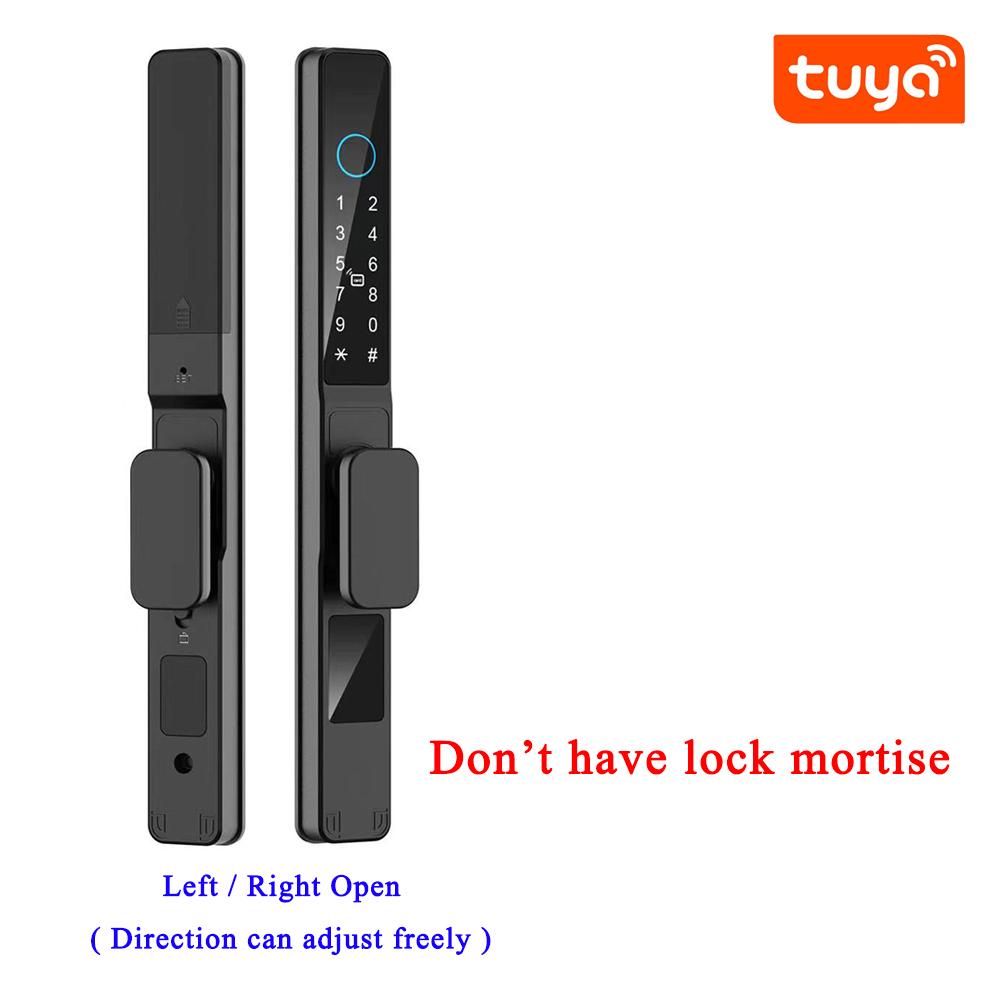 IP65 Waterproof Works With Tuya APP Smart Fingerprint Password RFID Card Lock For Pull Push Sliding Bridge Cutoff Aluminum Door
