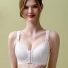 Plus Size Front Closure Lace Bra - Thin, Comfortable, Wire-Free Design for Extra Support