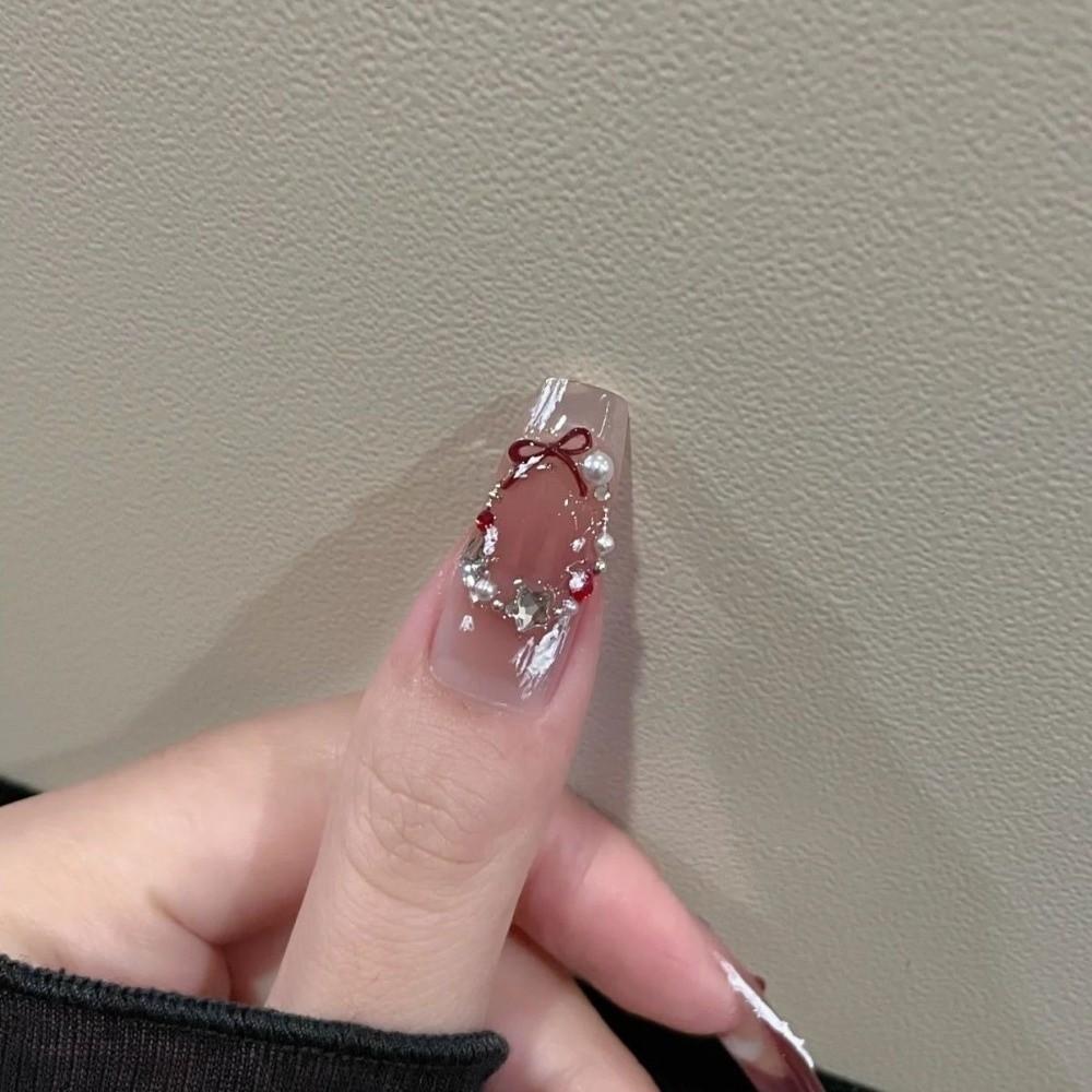 Wine Red Nail Accessories 3D Bowknot Bow Nail Accessories Nail Art Decorations Princess Series