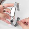 Silver Magnetic Watchband for Xiaomi Smart Band 8/9/10 Bracelet Metal Wristband Mi Band 8 Replacement Strap for Men Women