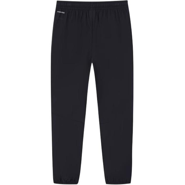 Li Ning Mid Waist Drawstring Breathable Knitted Sports Pants Men bottoms Black AYKU135-2