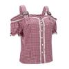 Traditional Women's Casual Short-Sleeve Plaid Shirt Beer Festival