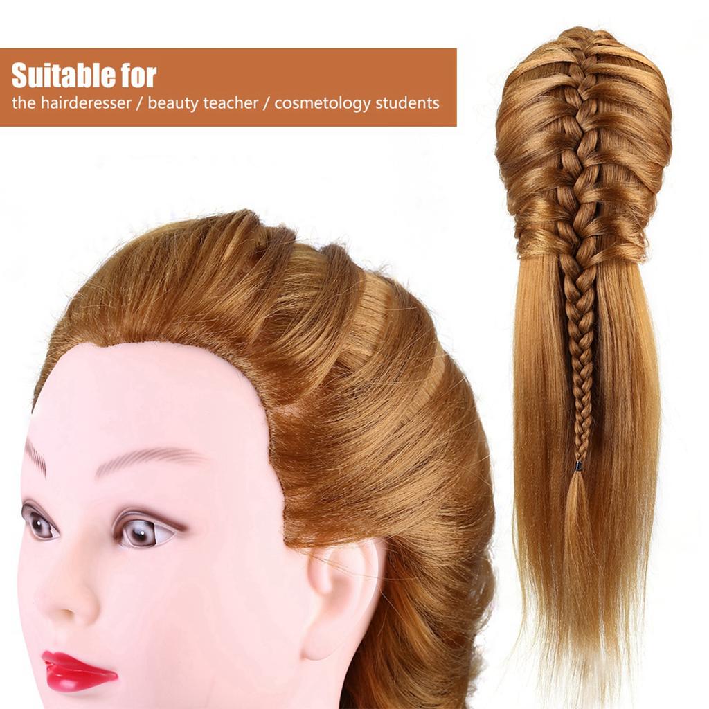 40% Real Human Hair Mannequin Head Hairdresser Training Head Cosmetology Doll Head Blond