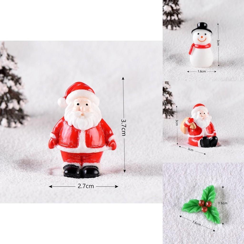 Charming Resin Santa And Snowman Miniature Ornaments For Festive Diy Decor