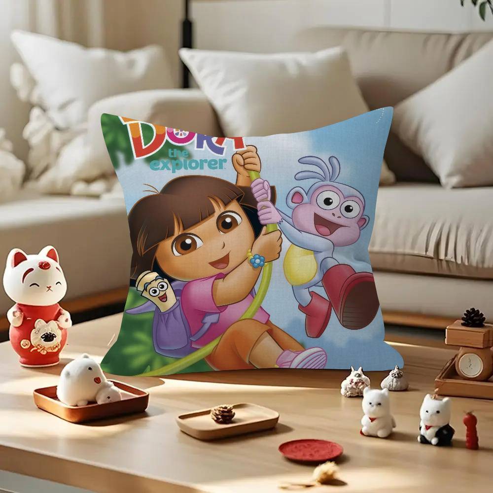 Cushion Cover Car Throw Pillow Case For Sofa Car Christmas Gift Anime Cute D-Dora