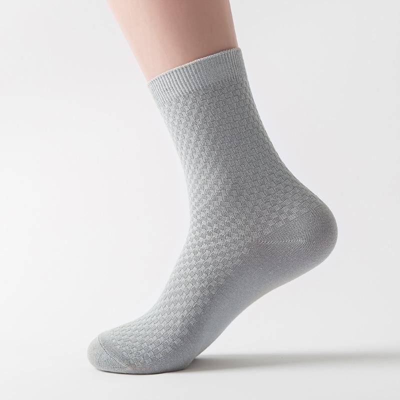 Męskie Skarpetki Casual z Włókna Bambusowego Oddychające Skarpetki Średniej Długości dla Biznesmena