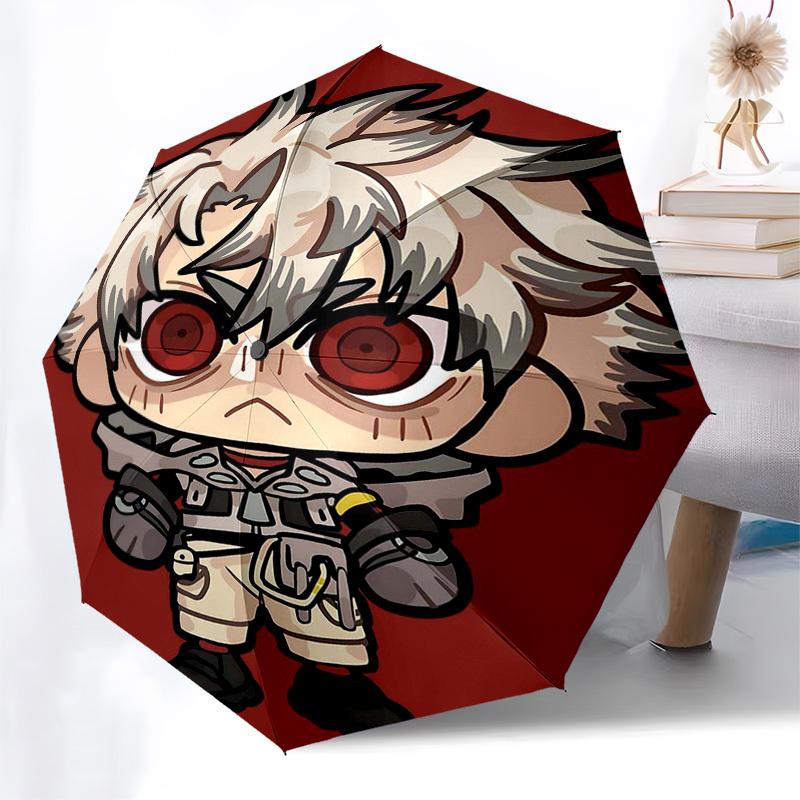 1pc Anime Character Outdoor Umbrella - Automatic Opening/Closing, Portable 3-Fold Design with 8-Rib Iron Frame - Perfect Gift for Fans, Travelers