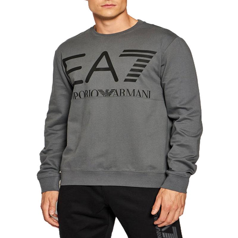 EMPORIO ARMANI EA7 Sweatshirts Men's Gray Crew Neck Moderate Regular 6KPM68-PJBWZ-1977