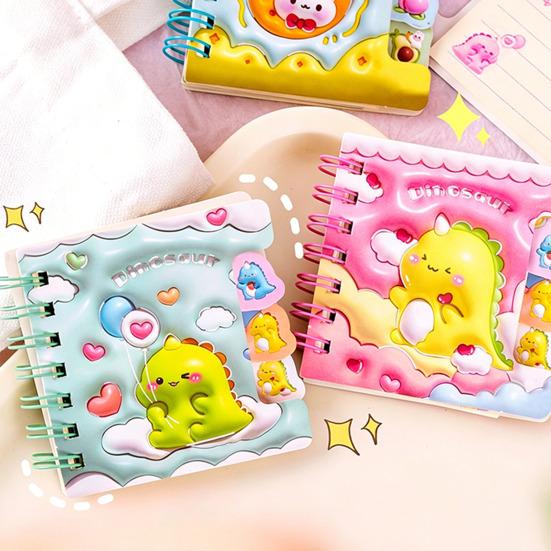 Cartoon Animal Pocket Notebook Wire Bound Memo Notepad 3D Dinosaur Rabbit Panda Mini Spiral Notebook School Office Supplies