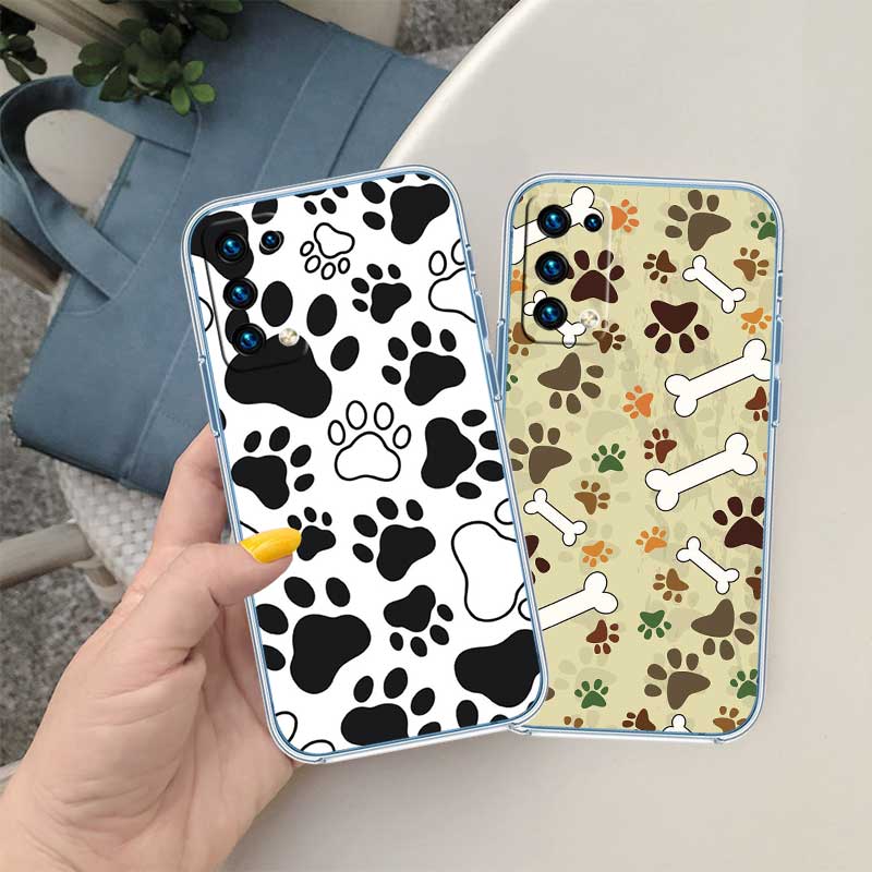 NH19 dog footprint Paw Phone Case for Motorola Moto G10 G20 G30 G31 G32 G34 G35 G41 G42 G50 G51 G52 G55 G60 G60S G62 G71 G72 G75