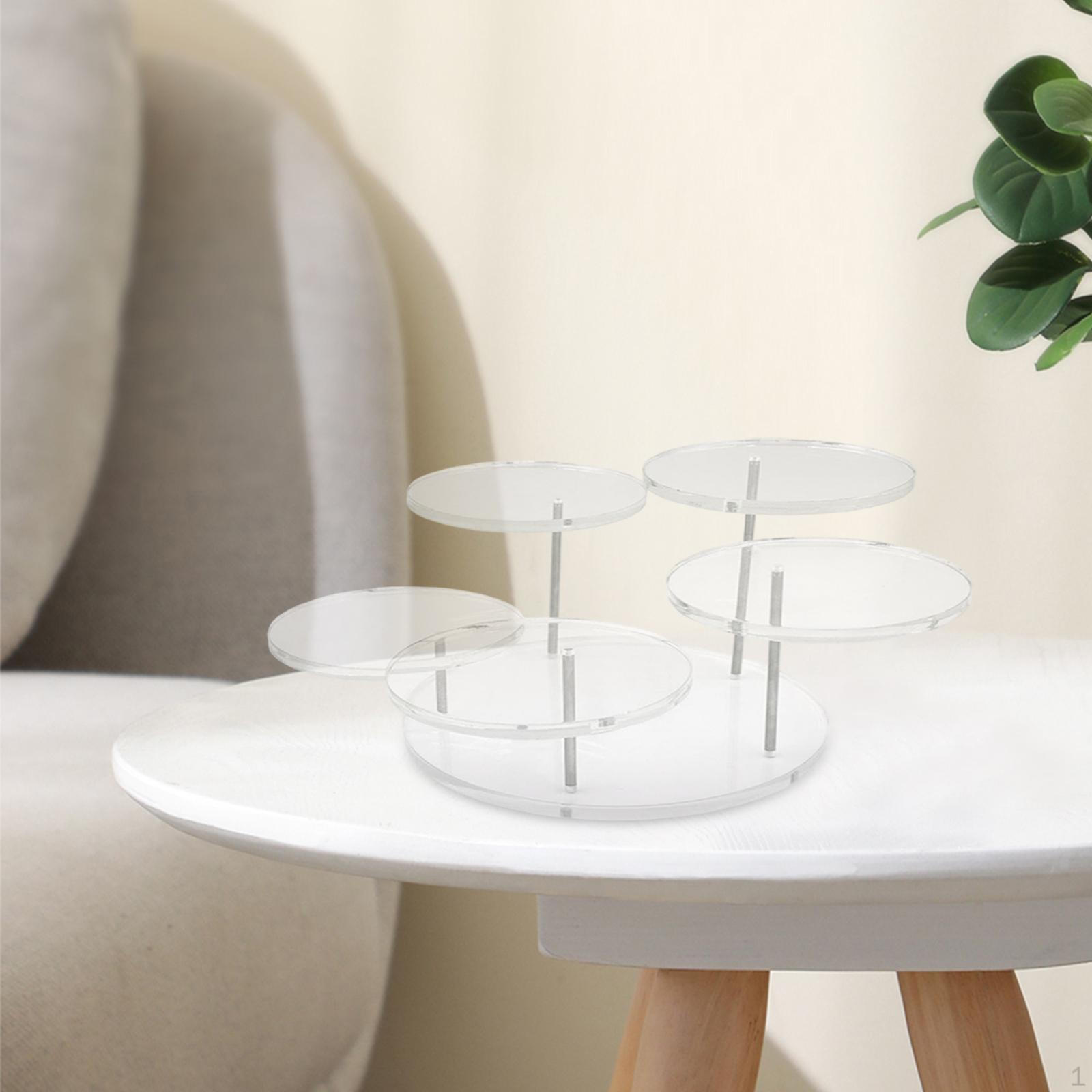 5-ярусная стойка для демонстрации ювелирных изделий, круглая из акрила, органайзер-держатель для кошелька, сережек, украшений, свадьбы transparent