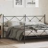 VidaXL Black Metal Headboard 200 Cm, Headboard for Double Bed, Black Headboard,, Metal Headboard 376540
