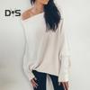 Damen Pullover Tops Rundhals Langarm Casual Loose Fit Tops Einfarbig Dehnbar Casual T-Shirt