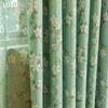 1PC LOZUJOJU Rural Style Summer Green Flower Printed Curtainsh Full Blackout Curtains for Bedroom Living Room Balcony Window for Home Decor