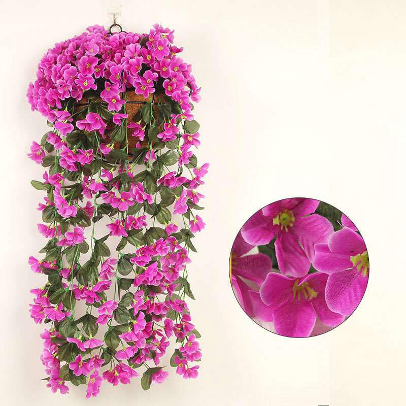 

Шелковый цветок, подвесное украшение, искусственный цветок, балкон, хлорофитум, труба, искусственный настенный подвес, левкий цветок, настенный 25*85cm фиолетовый