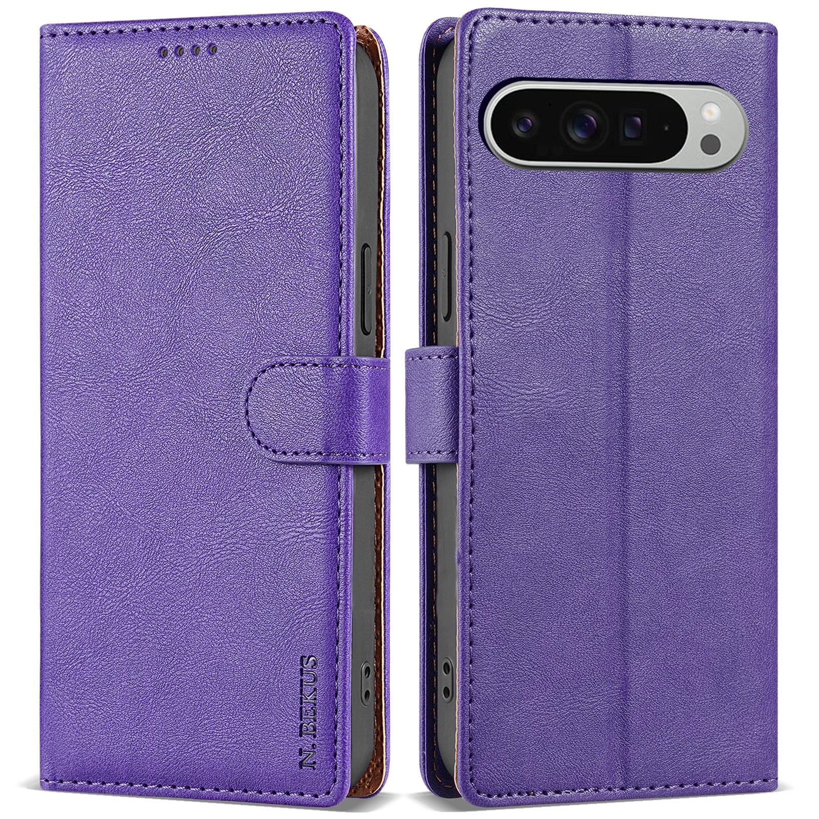 

N.BEKUS CSJ-001 For Google Pixel 9/9 Pro Stand Case PU Leather Wallet Phone Cover E