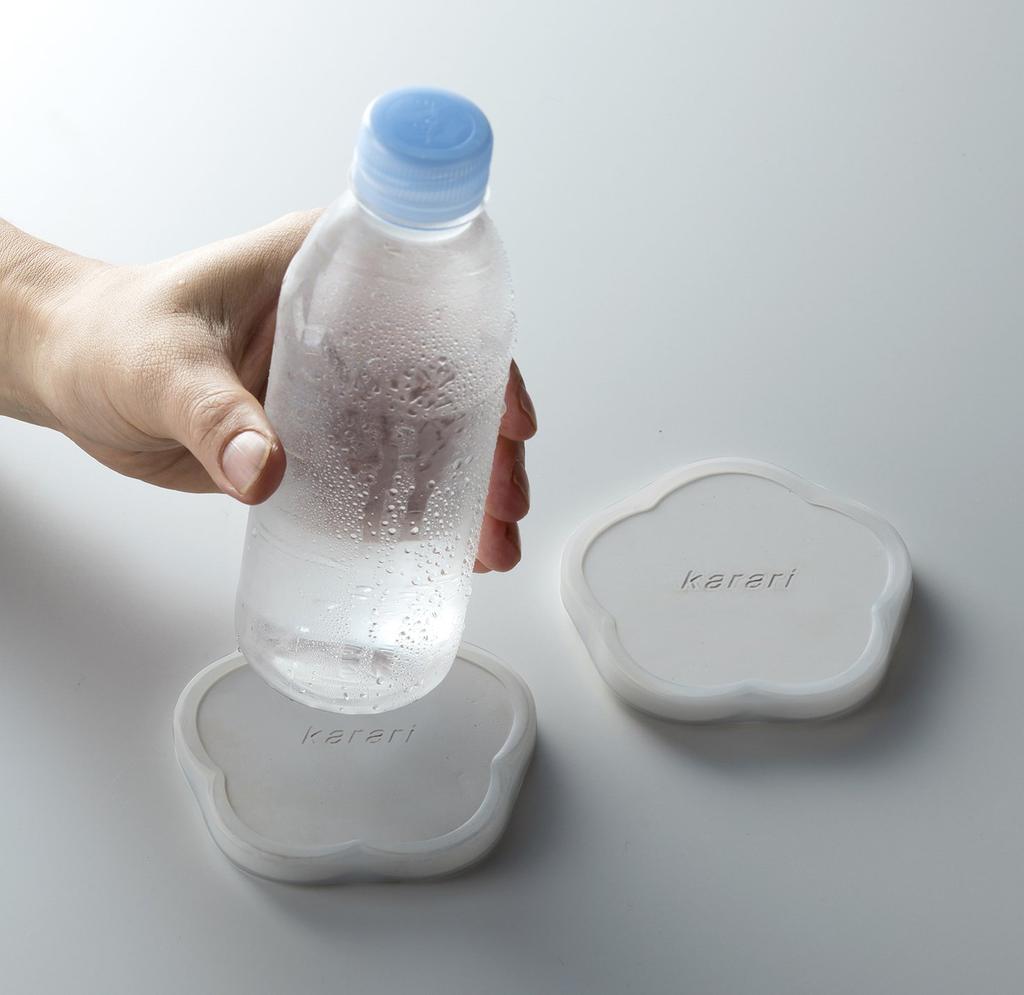 Anesti Karari Diatomaceous Earth Coaster Flower Gray HO1855