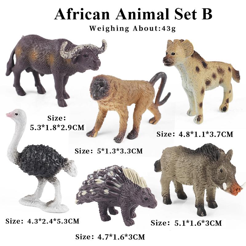 Oenux Mini Wild Wild Forest Animals Insect Dinosaur Model Owl Fox Squirrel Hedgehog Fox Frog Figurines Cake Toppers Kid Toy Gift