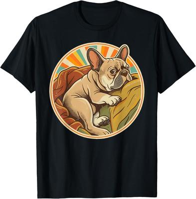 Retro French Bulldog Dog Mom Dog Dad Funny Frenchie Men Gift T-Shirt