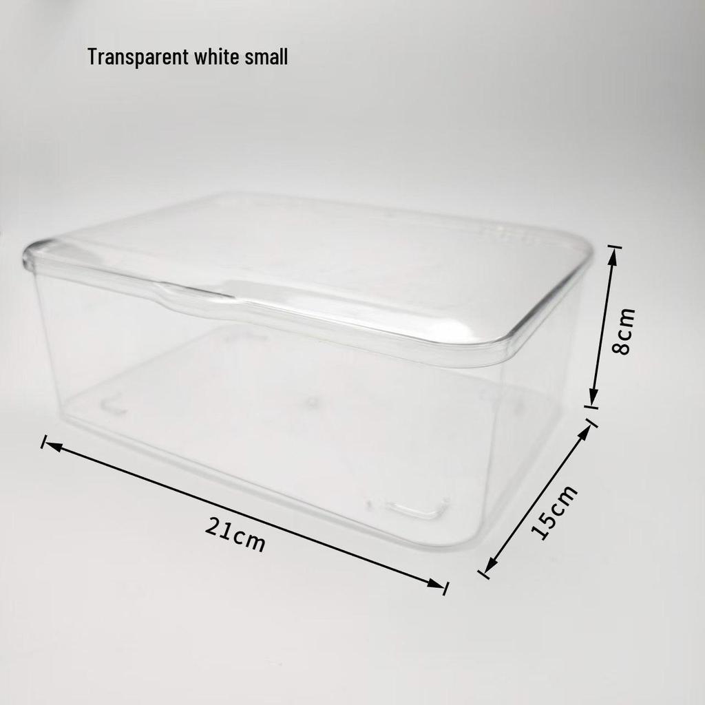 Großer Schreibtisch-Organizer mit Deckel: Transparente Acryl-Staubschutzbox für Anime-Merchandise & Familienmedizin