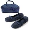 Kirsch Blute Portable Slippers with Room Grosgrain and Mini 3.5cm Heels, Shoes, Navy, Ribbon, KS35C-NS20 (L)