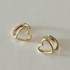 BettyU 14k 18k heart one-touch earrings