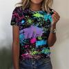 Mode Bunte Schuppen T-Shirts 3D-Druck Damen Neues O-Ausschnitt Kurzarm T-Shirt Streetwear Harajuku Y2k Tees Top Damenbekleidung